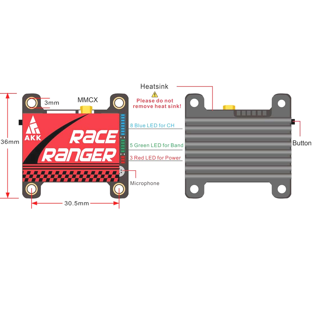 Transmissor FPV AKK 5.8G de Lo - Drone Racing Vtx avaliação e preço